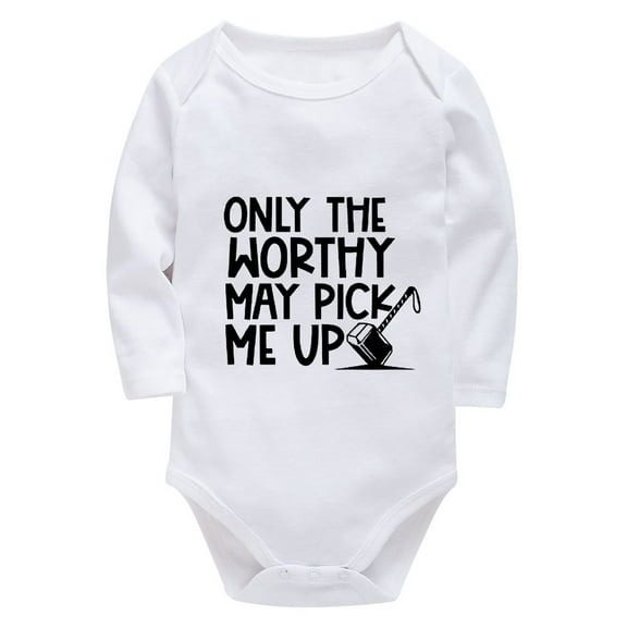 Only The Worthy May Pick Me Up Rompers for Infant Girls Long Sleeve Bring Home Outfits for Baby Girl White Boy Take Home Out