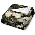 thumbnail image 3 of Black Modern Botanical Elegant Contemporary Blanket French Vintage Euro Style Soft Throw Blanket 50"x60" Soft Cozy Throw Blanket Throw Size Warm Plush Blankets for All Season, 3 of 6
