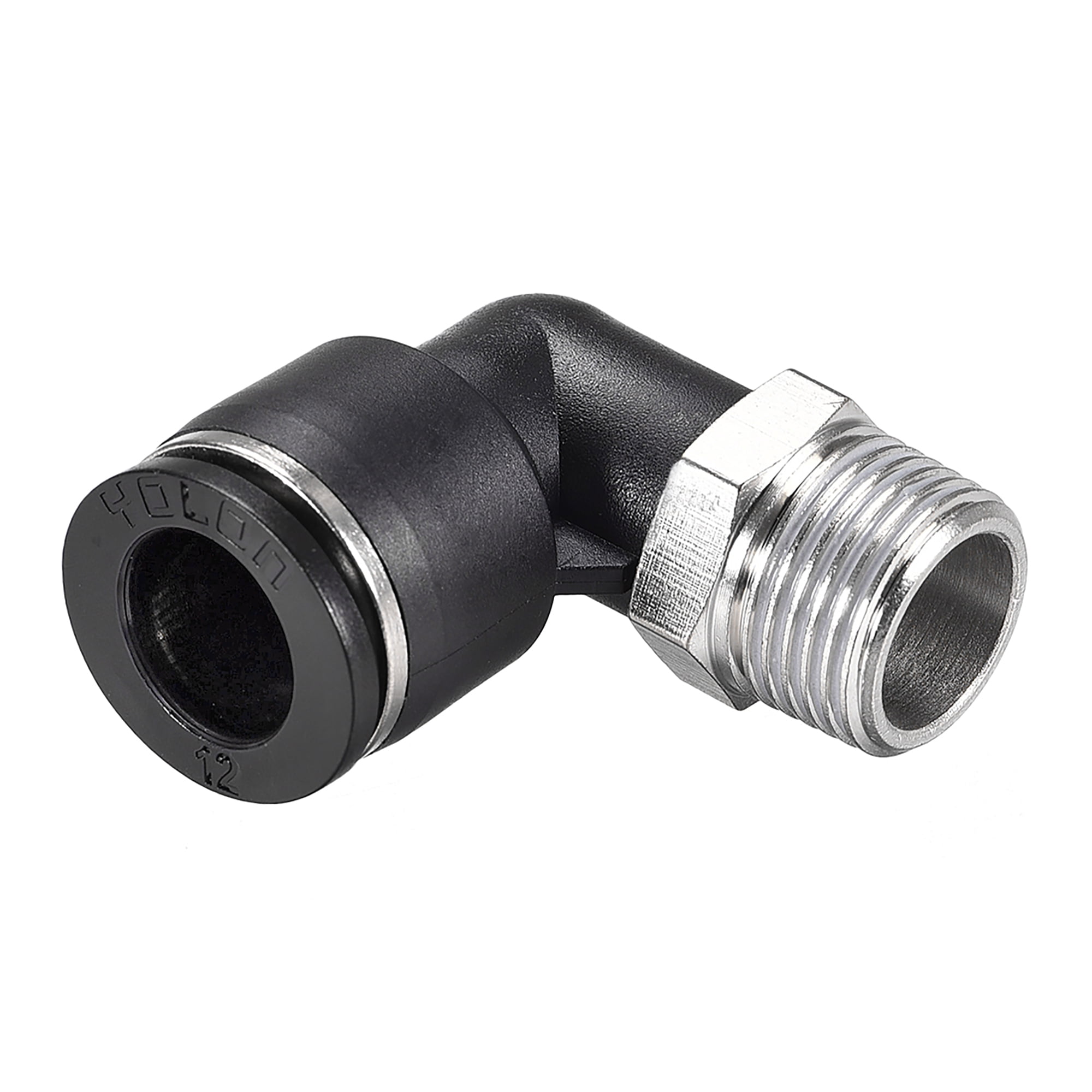 Push To Connect Tube Fitting,Male Elbow,12mm Tube OD X 3/8 NPT Thread ...