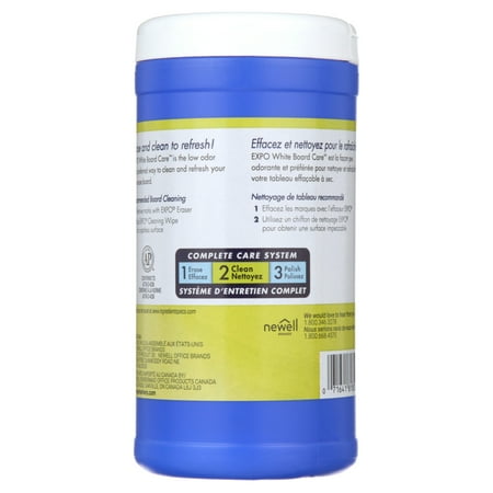 Expo Dry Erase Board Cleaning Wet Wipes, 50 Count, Dry Erase Board Surface Cleaners