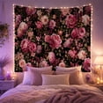 thumbnail image 2 of Pink Peonies Among Hydrangeas on Charcoal, Romantic Vintage for Flower Lovers, Botanical Wall Art, Mother's Day Gift, Tapestry Wall Hanging for Bedroom and Living Room, 2 of 7