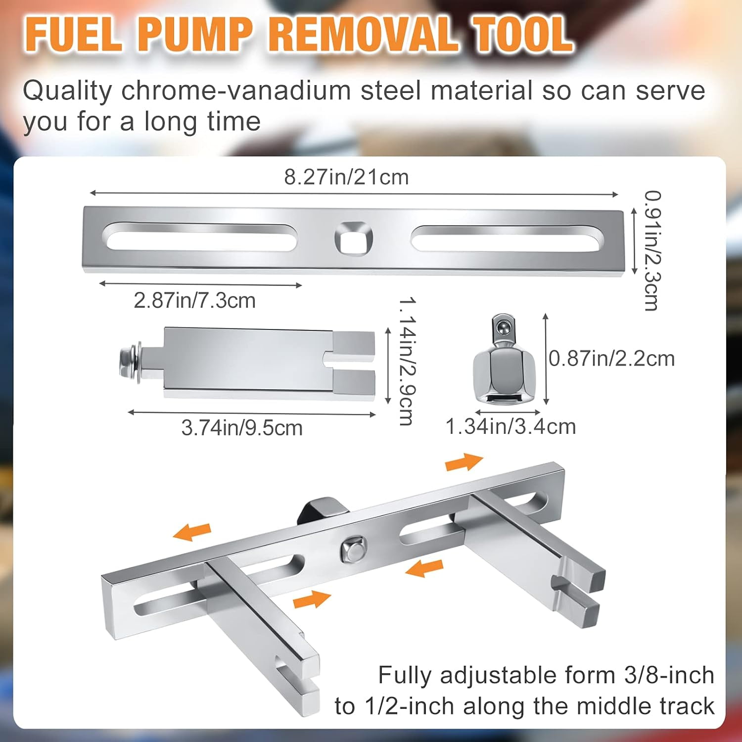 Universal Fuel Pump Removal Tool Adjustable Wrench Spanner, 3/8" to1/2"