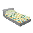 thumbnail image 2 of Ambesonne Geometric Fitted Sheet & Pillow Sham Set, Abstract Circle Cube, Twinxl, Yellow and Blue, 2 of 2