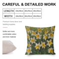 thumbnail image 2 of Pillow Cases Floral Spring Daffodil Blooms Linen Pillow Cover Nature Dafodil Leaves Floral Throw Pillow Cover 16"x16" Couch Pillows for Iiving Room, 2 of 7