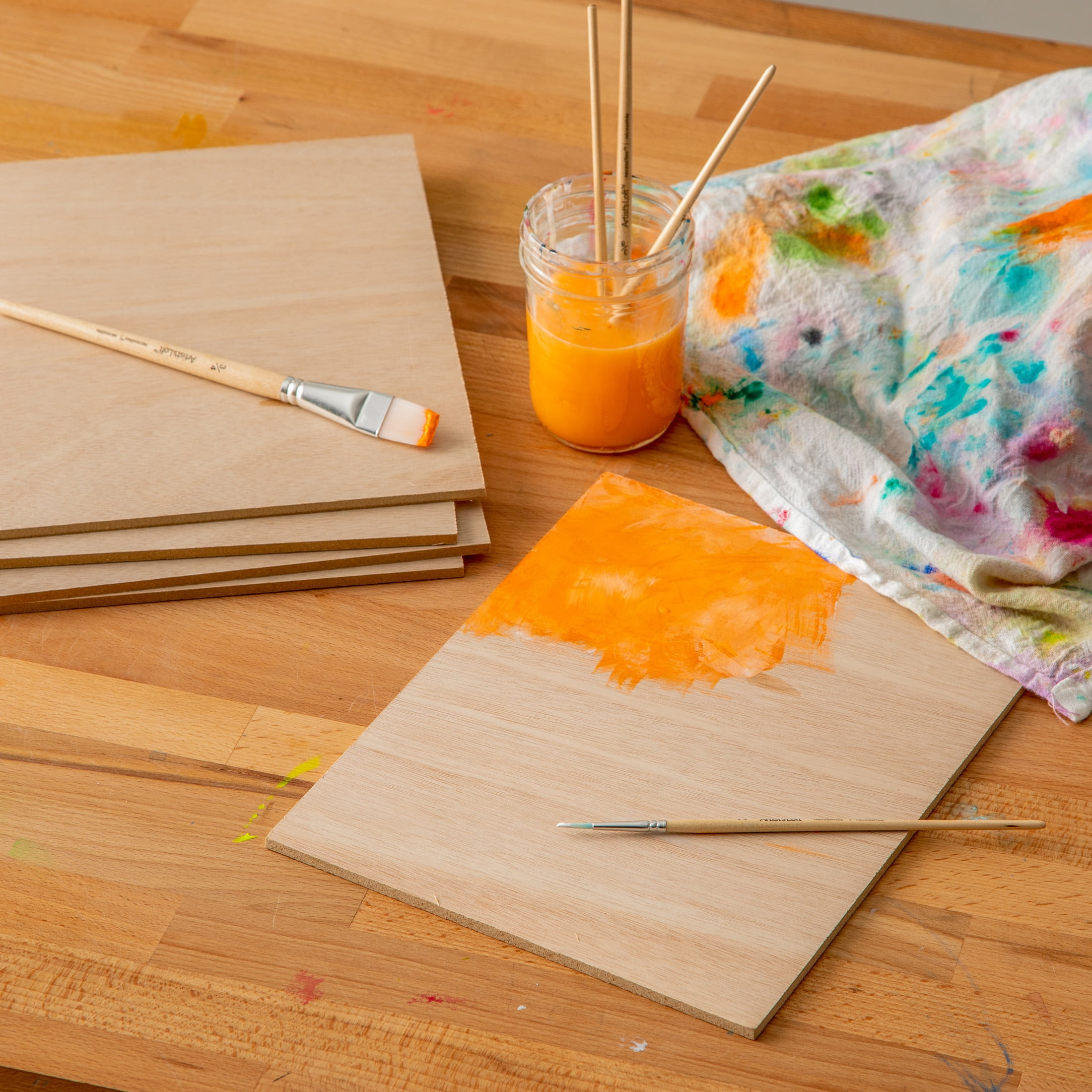 12 Packs: 5 ct. (60 total) 8" x 10" Unfinished Wood Art Panel by Artist's Loft Necessities