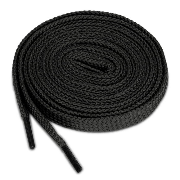 INSPIRE CHIC Unisex 2 Pairs Double Layers Hollow Shoestrings Flat Shoelaces Black 140cm / 55.11"