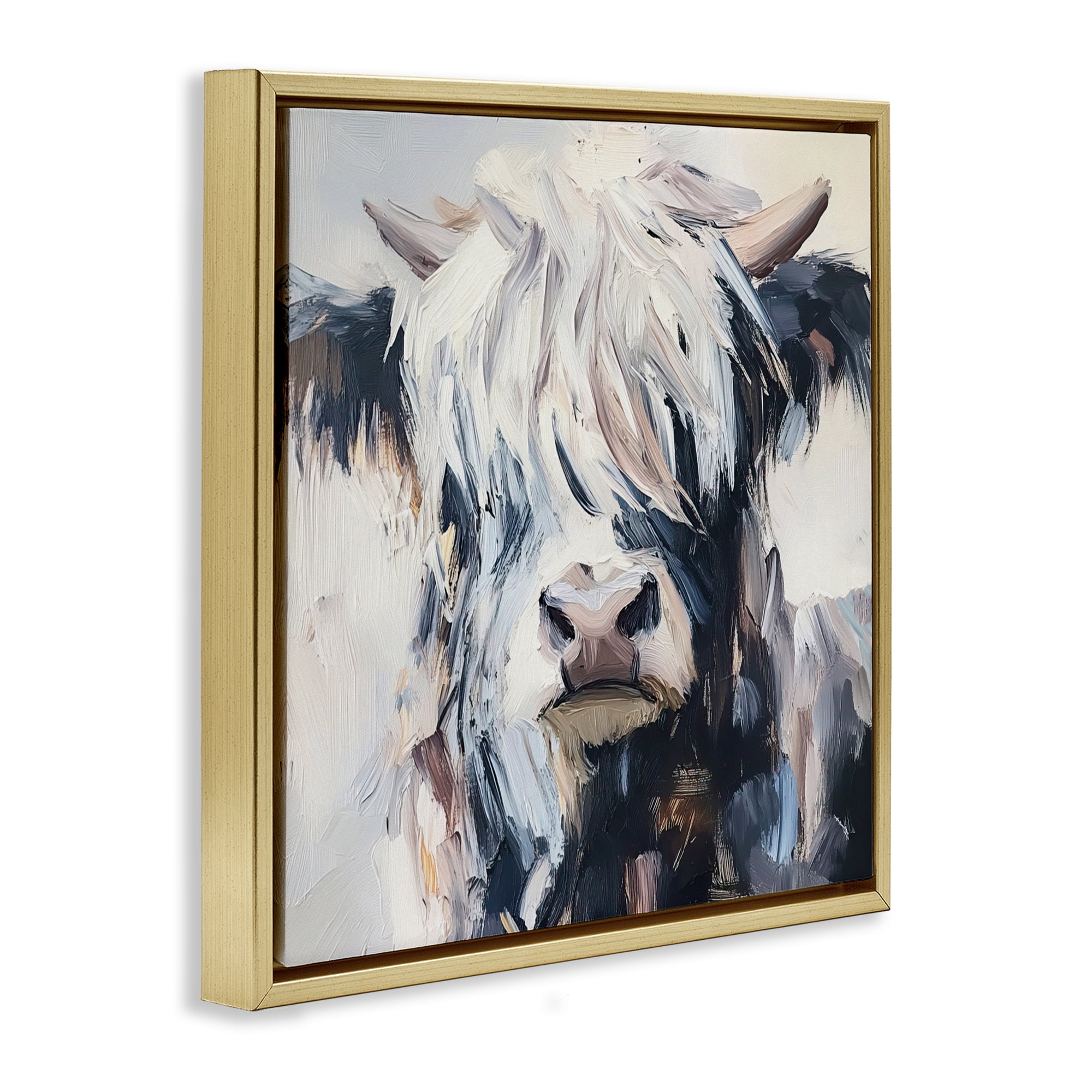 Stupell Industries Scruffy Little Highland Gold Framed Floater Canvas Wall Art, design by Tina LeCour