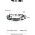 thumbnail image 2 of Mens Motorcycle Bike Link Chain Lord's Prayer English Christian Cross Bracelet Size 8 Inch or Size 9 Inch (Silver, 8 Inch), 2 of 7