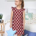 thumbnail image 4 of Gaeub Robe de Pyjama Marocaine Rouge pour Filles, Vêtements de Nuit Confortables, Robe de Pyjama Imprimée pour Dormir, Vêtements de Détente, Fêtes-Petite, 4 of 6