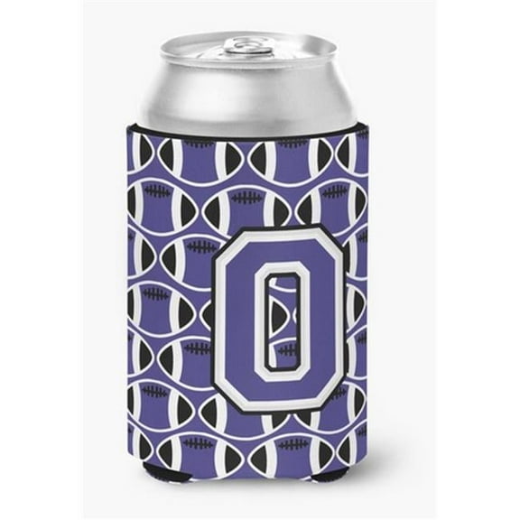 Letter O Football Purple & White Can or Bottle Hugger