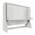 thumbnail image 5 of Harper & Bright Designs Full Size Murphy Bed Wall Bed with Storage Shelves, Cabinet Bed Folding Wall Bed with Desk for Guest Room Bedroom Office, Antique White, 5 of 10