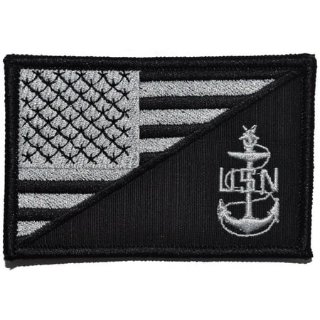 - Navy SCPO Senior Chief Petty Officer USA Flag - 2.25x3.5 Patch
