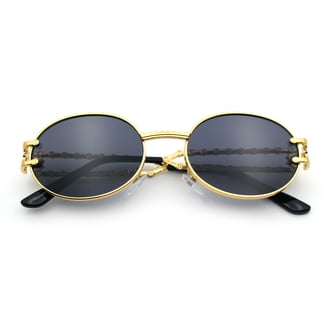 Luxury Elegant Oval Round Metal Rim Fancy Fashion Sunglasses  display picture 2