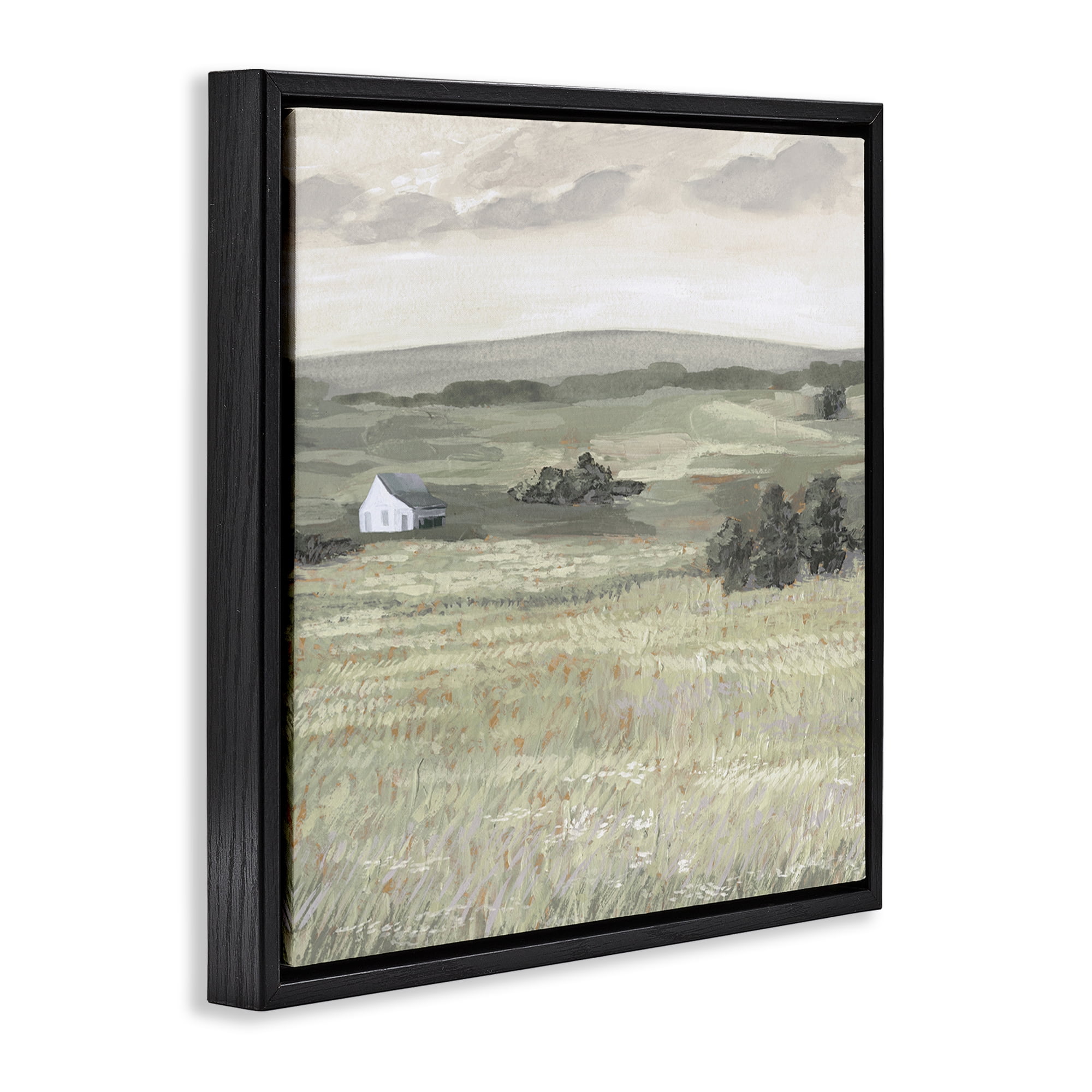 Stupell Industries Scenic Country Landscape Landscape & Nature Painting Black Floater Framed Canvas Art Print Wall Art, 18 x 18