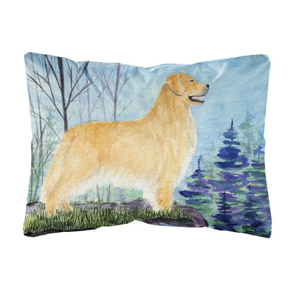 Caroline's Treasures SS8607PW1216 Golden Retriever Decorative   Canvas Fabric Pillow, 12H x16W, multicolor