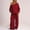 Wine, variant on Frostluinai Oversized Sweatsuits for Women Dew Shoulder Sweatshirts Elastic Waist Wide Leg Pants Solid Casual Sets Two Piece with Pocket