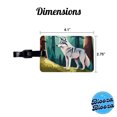 thumbnail image 3 of Wolf Standing Watercolor Faux Leather Travel Luggage Tag, 3 of 7