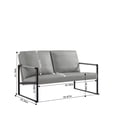 thumbnail image 4 of Seizeen PU Leather 2-Seater Sofa, Modern Accent Loveseat Sofa Chair with Metal Frame, Home Upholstered Comfy Arm Sofa with Padded Back and Seat, for Living Room, Bedroom, Lounge, Gray, L0440, 4 of 8