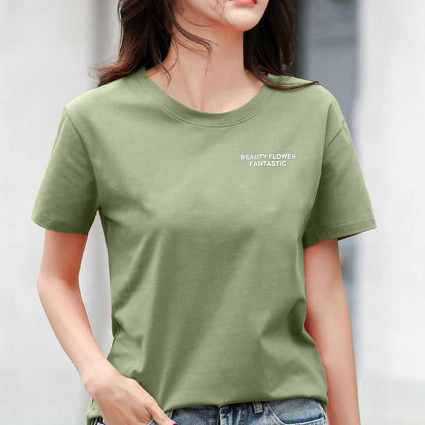 Cathalem Shirts Women Fashion Tops Trendy Lightweight Soft Casual Summer  Outfits Clothes 2024,Green XXL