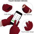 thumbnail image 2 of 4-piece set Winter Warm Sets Knitted Scarf Touch Screen Gloves Beanie Pompom Hat and Winter Ear Warmer for Men or Women, 2 of 6