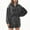 Gray, variant on Women's Zip Up Long Jackets Sherpa Soft Cinch Waist Casual Sweatshirts with Pockets Full Zip Outwear Winter Coats