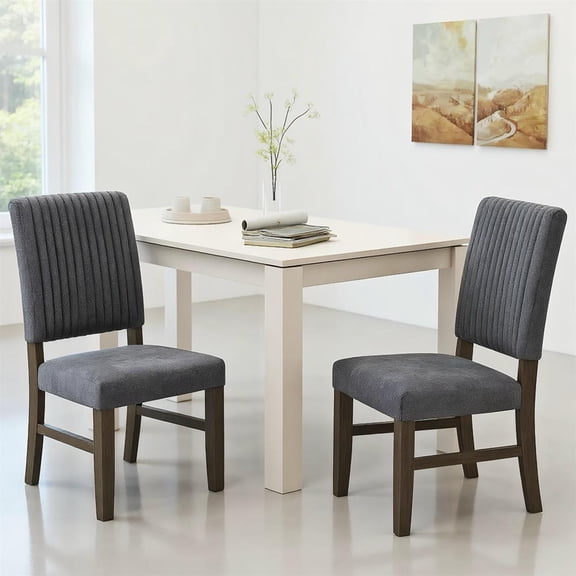 Topcobee Dining Chair Set of 2 Mid-Century Modern Velvet Fabric Upholstered Chairs, Chairs for Dining Table, Kitchen Chairs-Gray