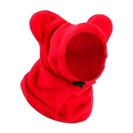 ZJNGJC Dog Warm Hat Dogs Ears Cover Noise Protection Windbreak Earmuffs Neck Warmer Scarf for Medium to Large Dog Puppy Training Red M