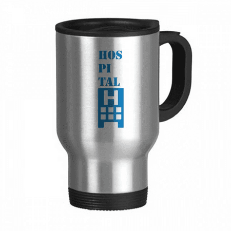 

Hospital Lucky Building Travel Mug Flip Lid Stainless Steel Cup Car Tumbler Thermos