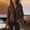 Coffee, variant on MORTTIC Women's Solid Color Faux Suede Fringe Jacket Long Sleeve Button Front Western Style Fall&Winter Coat Coffee,S
