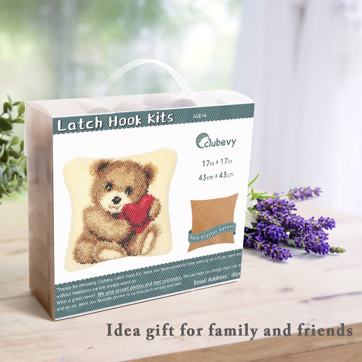 Latch Hook Pillow Kits for Adults pillow,latch hook pillow kits,Bear And Panda Embroidery Creative Craft Home Decor Ideal for Learning Pillow Making 43×43cm/17*17in