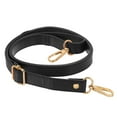 thumbnail image 1 of Correa de Bolsa Cruzada de Cuero Ajustable de 51 Pulgadas con Accesorios Dorados, Negra, 1 of 5