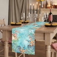 thumbnail image 2 of Table Runners 72 Inches Long Dress Scarves, Coastal Farmhouse Kitchen/Dining Table Runner, Coffee Tablerunners, Summer Nautical Beach Coral Starfish Blue Ombre 16x72 Inch, 2 of 9