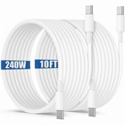 Quyaojz 240W USB C to C Charging Cable 10ft,Type C to C Fast Charger Cord Long for iPhone 17 /17 Pro/16 Pro/16/15/Macbook Pro/Macbook Air/iPad Pro/Air/Laptop/Samsung Galaxy S25 S24 S23 Ultra/Plus