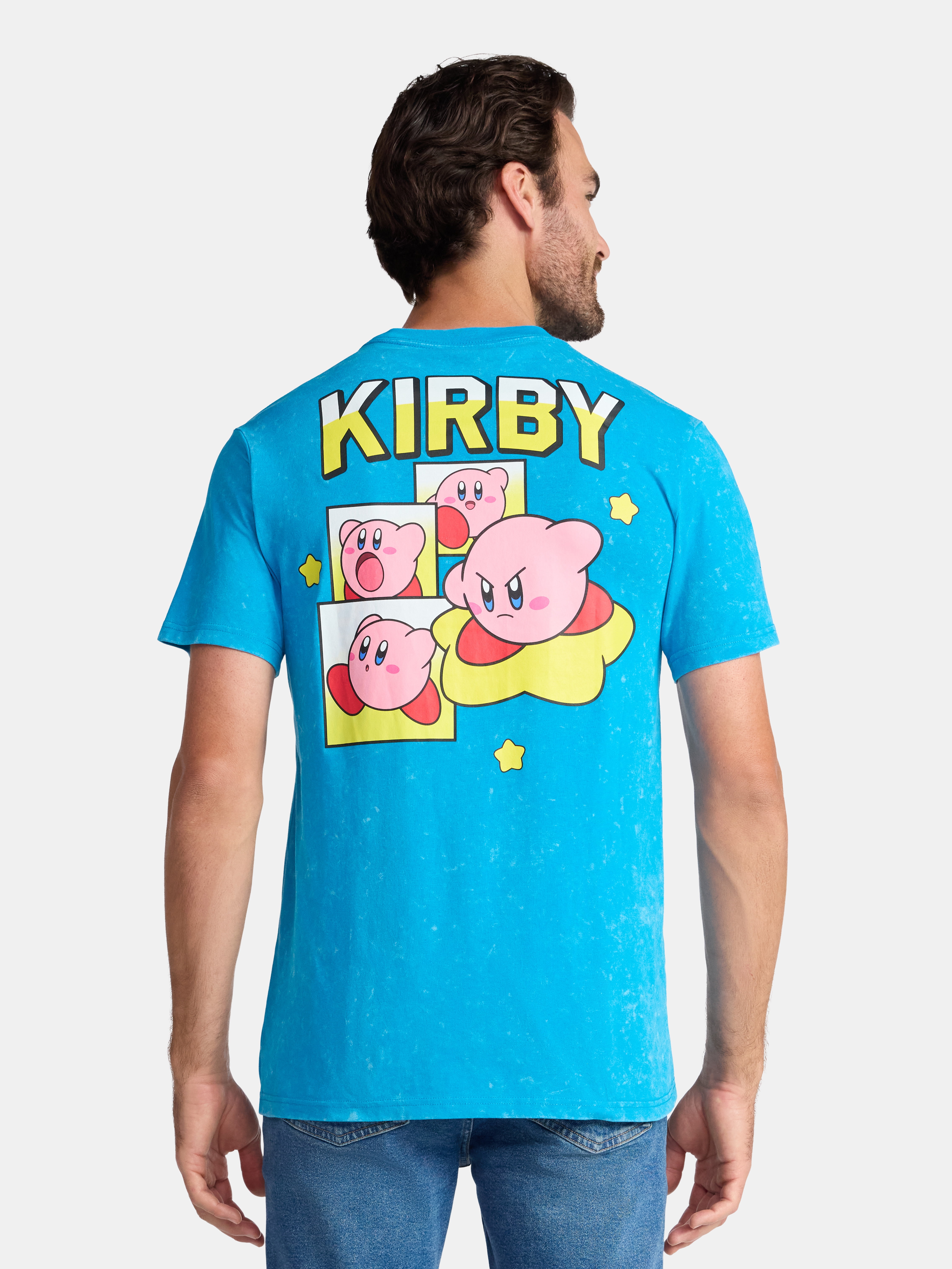 Kirby Men's and Big Men's Flying Star Graphic Tee with Short Sleeves, Sizes S-3XL