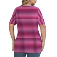 thumbnail image 4 of Tops de Manga Corta de Tamaño Más de las Mujeres, Blusas de Cuello en V Impresas de Verano de Moda para Uso Casual, Diario Y de Fiesta, 4 of 7