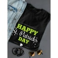 thumbnail image 3 of Happy St. Patrick's Day Graphic Women Black T-Shirt, Female Large, 3 of 4