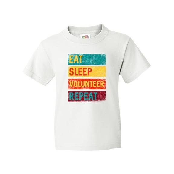 Inktastic Volunteering Eat Sleep Volunteer Repeat Youth T-Shirt