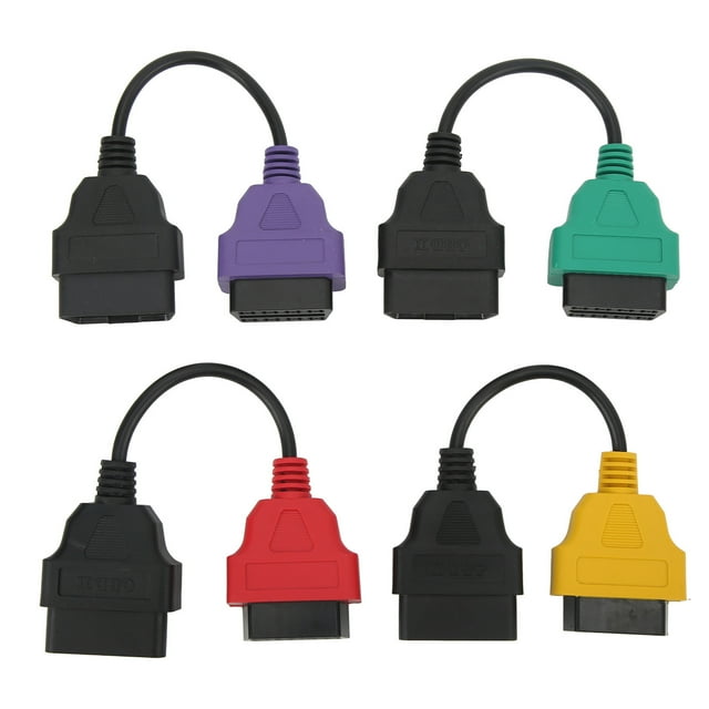 OBDII Diagnostic Cable,4pcs OBD2 Scanner Adapter OB Cable Connector ECU Scan Adapter Cable Effortless Installation