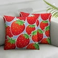 thumbnail image 2 of Wuche  Throw Pillow Covers Strawberry Themed Square Pillowcase for Home Decor Sofa Car Bedroom Pillow case 2pc, 2 of 6