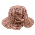 thumbnail image 4 of Bow Large Brim Straw Hat, Foldable Beach Sun Cap, Women Outdoor Woven Headwear, Light Breathable Portable Hat for Vacation Outing Sun Protection Fashion Hat,Khaki, 4 of 8