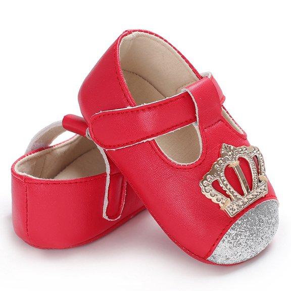 ADDHAT Baby Sole Shoes 1 Pair for Infant Girls with Design Anti-Slip Mute Warmth for Feet in 4.7in