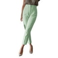 thumbnail image 2 of frariair ​High Waisted Cropped Dress Pants For Women Stretchy Work Wear With Side Pockets Professional Comfort Fit Slacks​ Light Green, 2 of 5