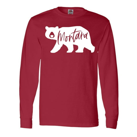Inktastic Montana White Bear Silhouette Long Sleeve T-Shirt