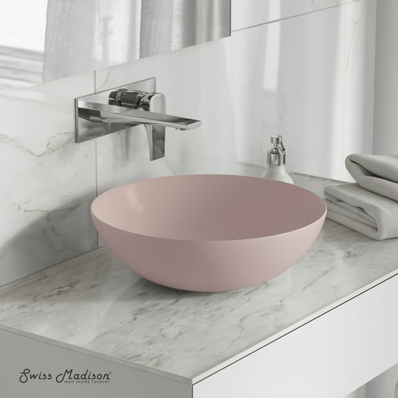Classe 16 Color Ceramic Sink in Matte Pink