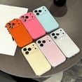 thumbnail image 2 of Solid Color Aurora Camera Protect Phone Case for iPhone (Yellow,iPhone 15 Pro), 2 of 6
