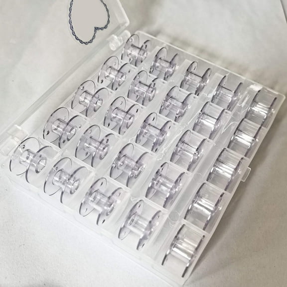 Sewing Machine Bobbins for Brother, 25pcs Clear Plastic Bobbins, , Compatible with Home Embroidery Machines