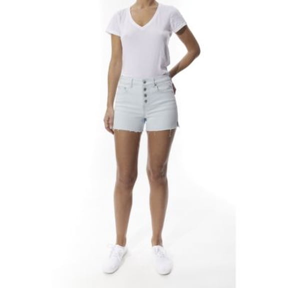 MSRP $49 Women's High Rise Button fly 5-pocket Denim Shorts Blue Size 25