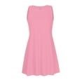 thumbnail image 5 of Staron Robes d'Été en Liquidation pour Femmes 2025 Sans Manches Col Rond Robe Trapèze Ample Mini Robes d'Été Unies Vacances Robe d'Été avec Poches Rose G, 5 of 5