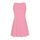 thumbnail image 5 of Vestido de Verano de Manga Corta para las Mujeres Mini Cuello Redondo Sólido, Moda Casual Poliéster de Fiesta, 5 of 8