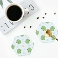 thumbnail image 4 of Zufioo Kawaii Frogs Print Leather Coaster Set, Decorative PVC Coasters 4-pack - Scald and Stain-resistant, Suitable for Home, Cafes, Restaurants-Hexagon, 4 of 6